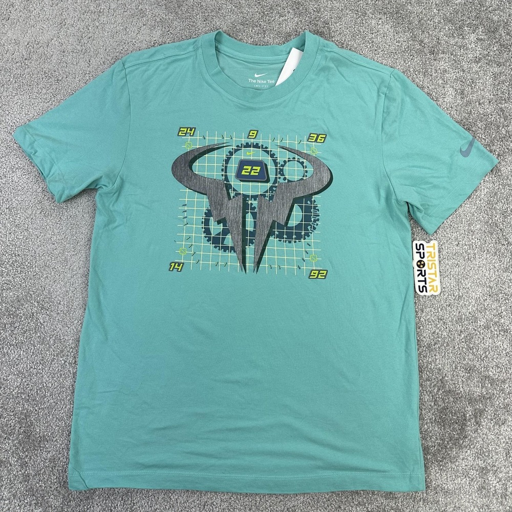 Nike Rafa Shirt Mens Medium Teal Dri-FIT Rafael Nadal Bull Tennis FZ8113-300